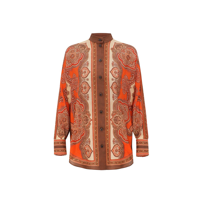 zimmermann summer swim mahon stand collar silk shirt